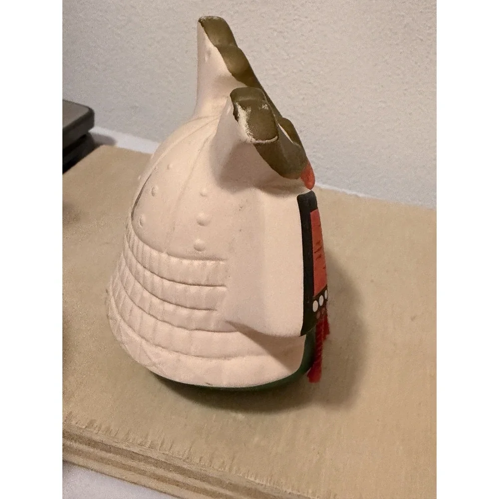 Japanese clay samurai doll produced by Kawasaki Co.